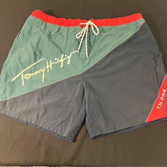 Tommy Hillfiger Vintage 90s Sailing Colorblock Swim Trunks, Men’s XL - Picture 1 of 9